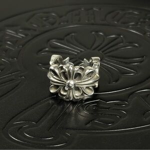 Chrome Hearts Double Floral Adjustable Ring Size 7.75 US 925 Silver